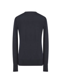 Cardigan slowool en laine - Marine