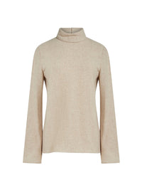 Blouse col montant en laine - Sandy Khaki
