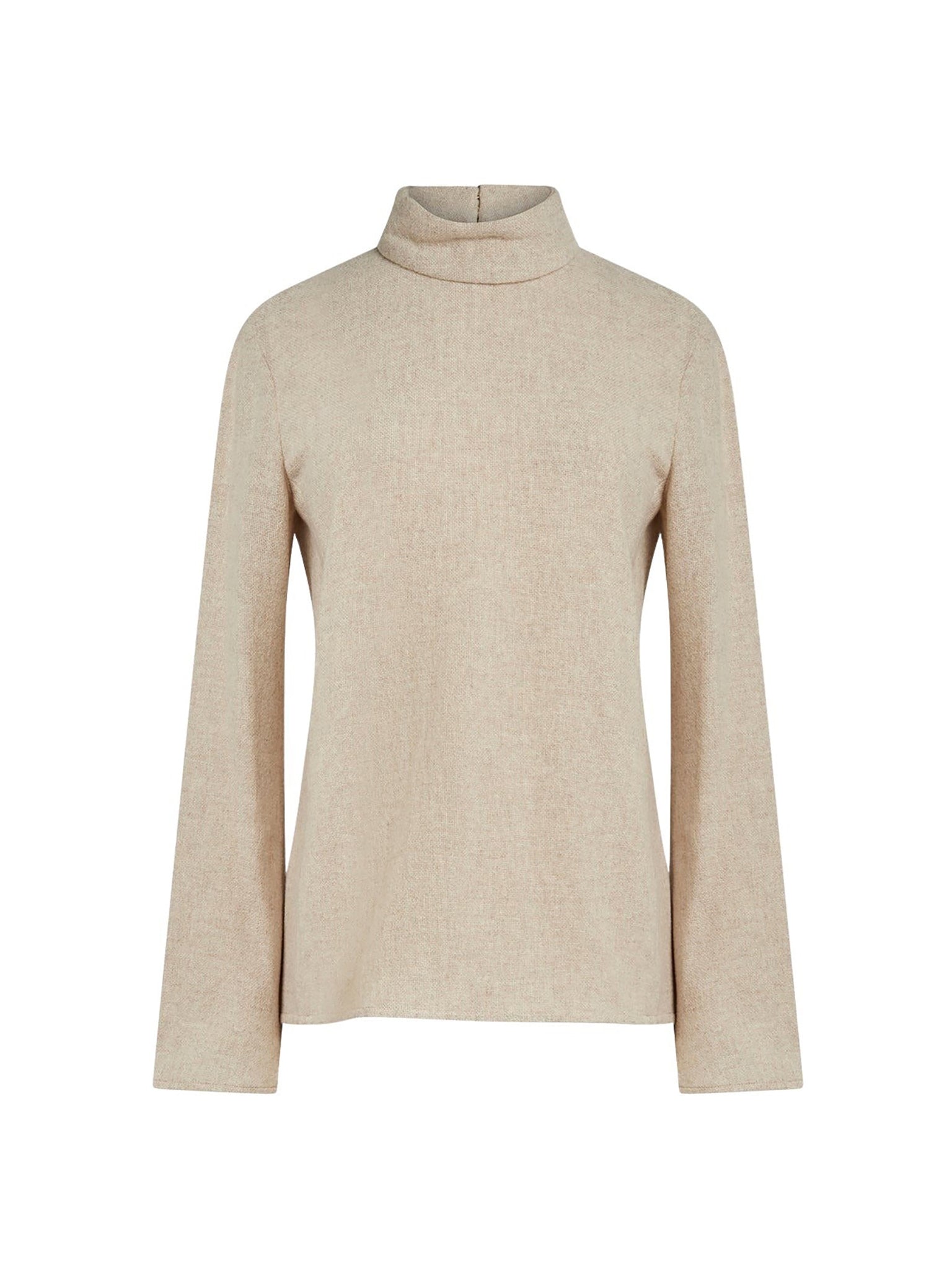 Blouse col montant en laine - Sandy Khaki