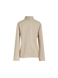 Blouse col montant en laine - Sandy Khaki