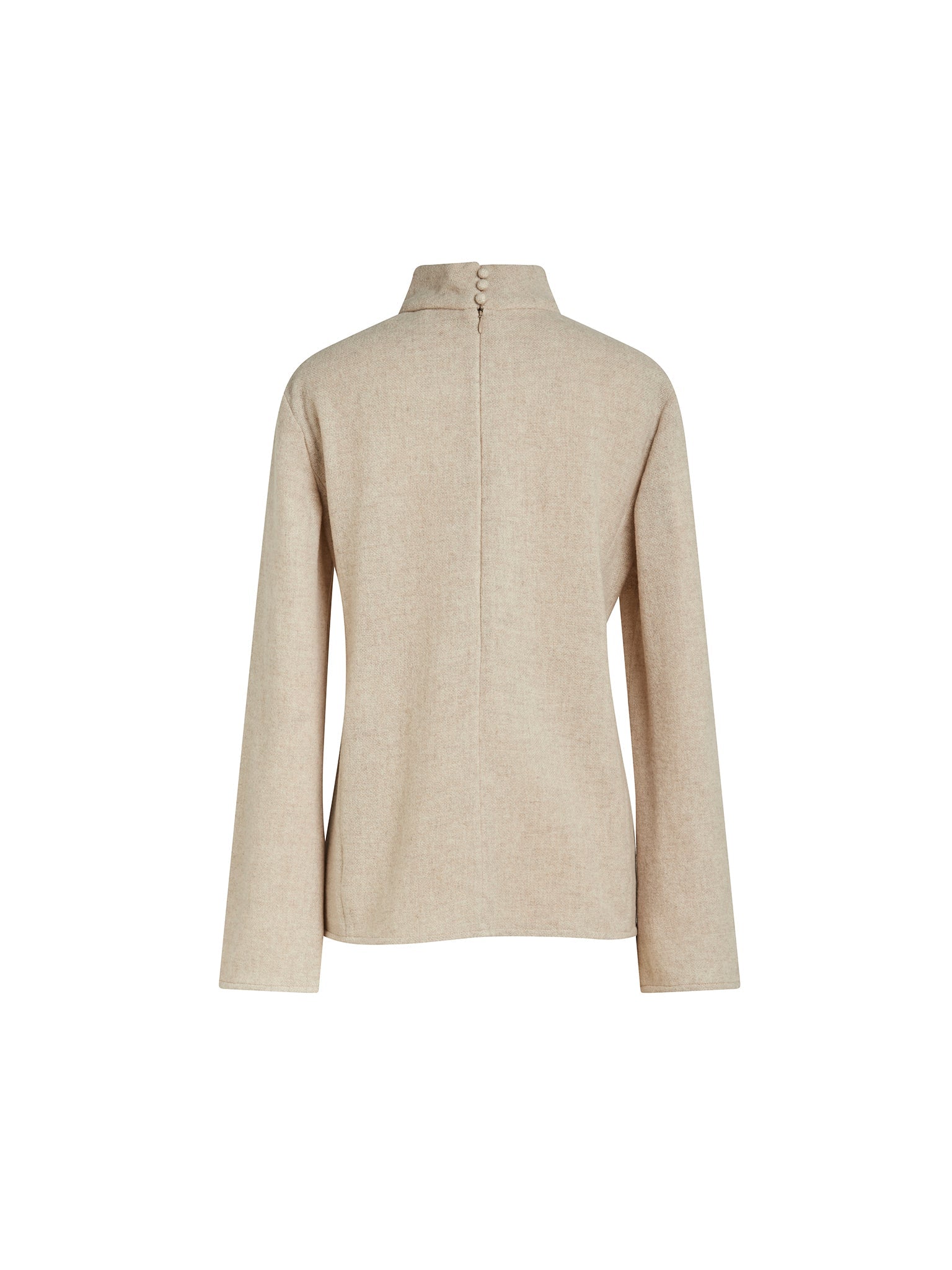 Blouse col montant en laine - Sandy Khaki