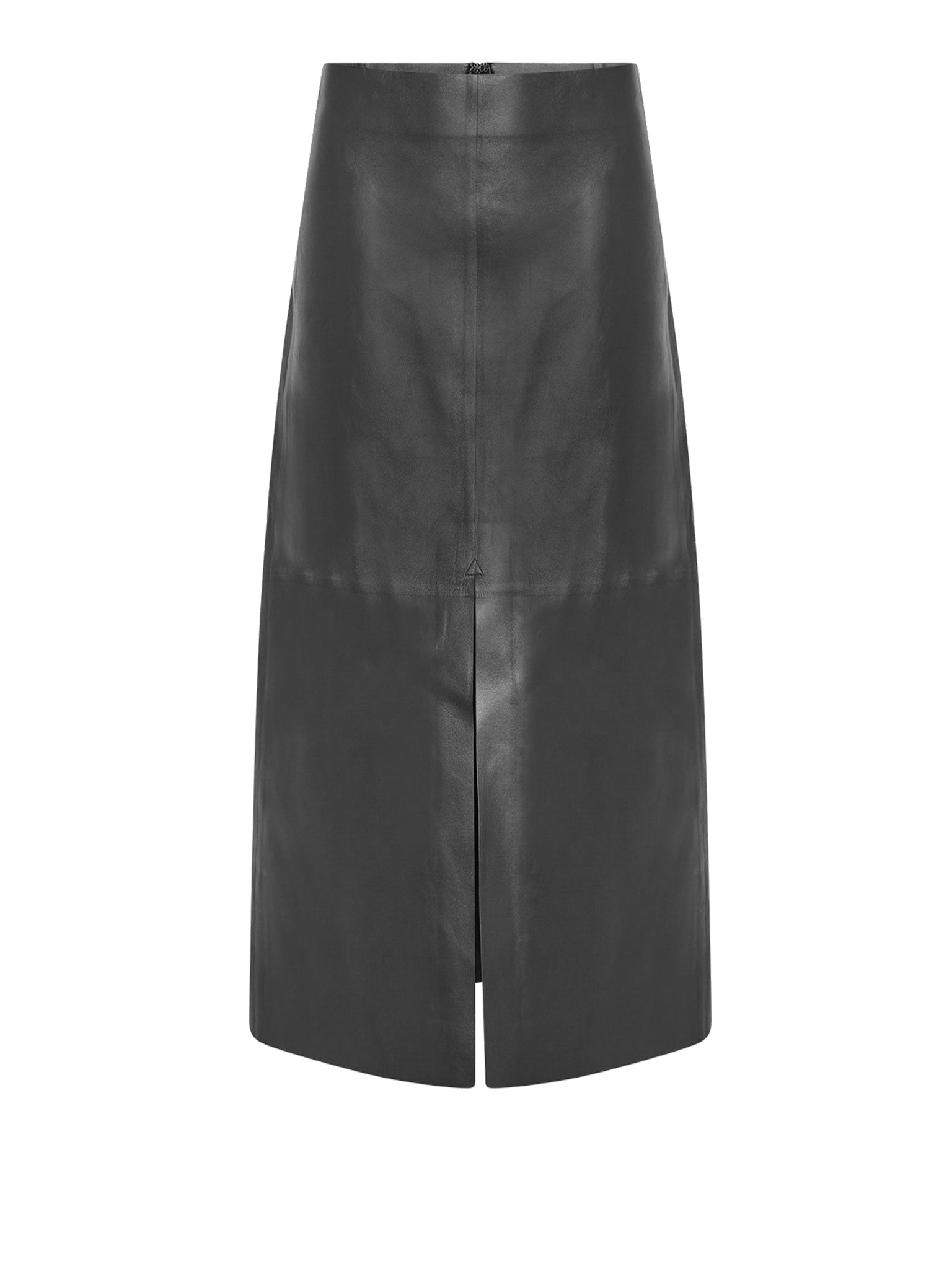 Jupe classique en cuir nappa - Noir