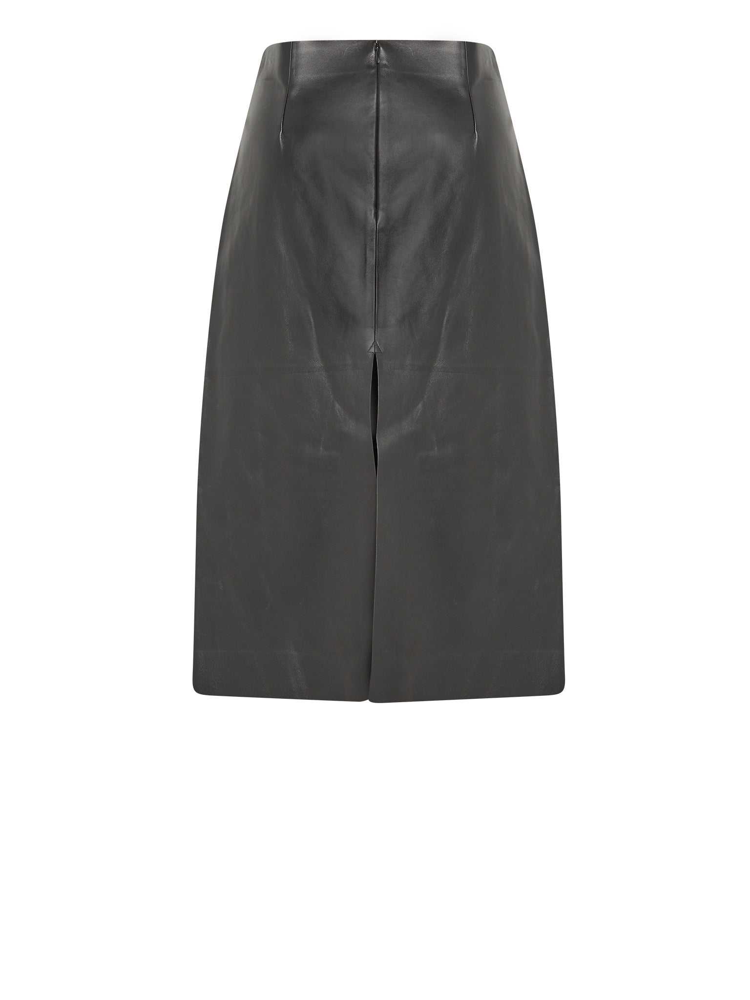 Jupe classique en cuir nappa - Noir