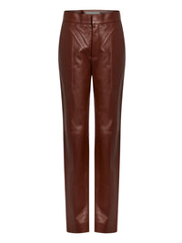 Pantalon droit en cuir - Intense Brown