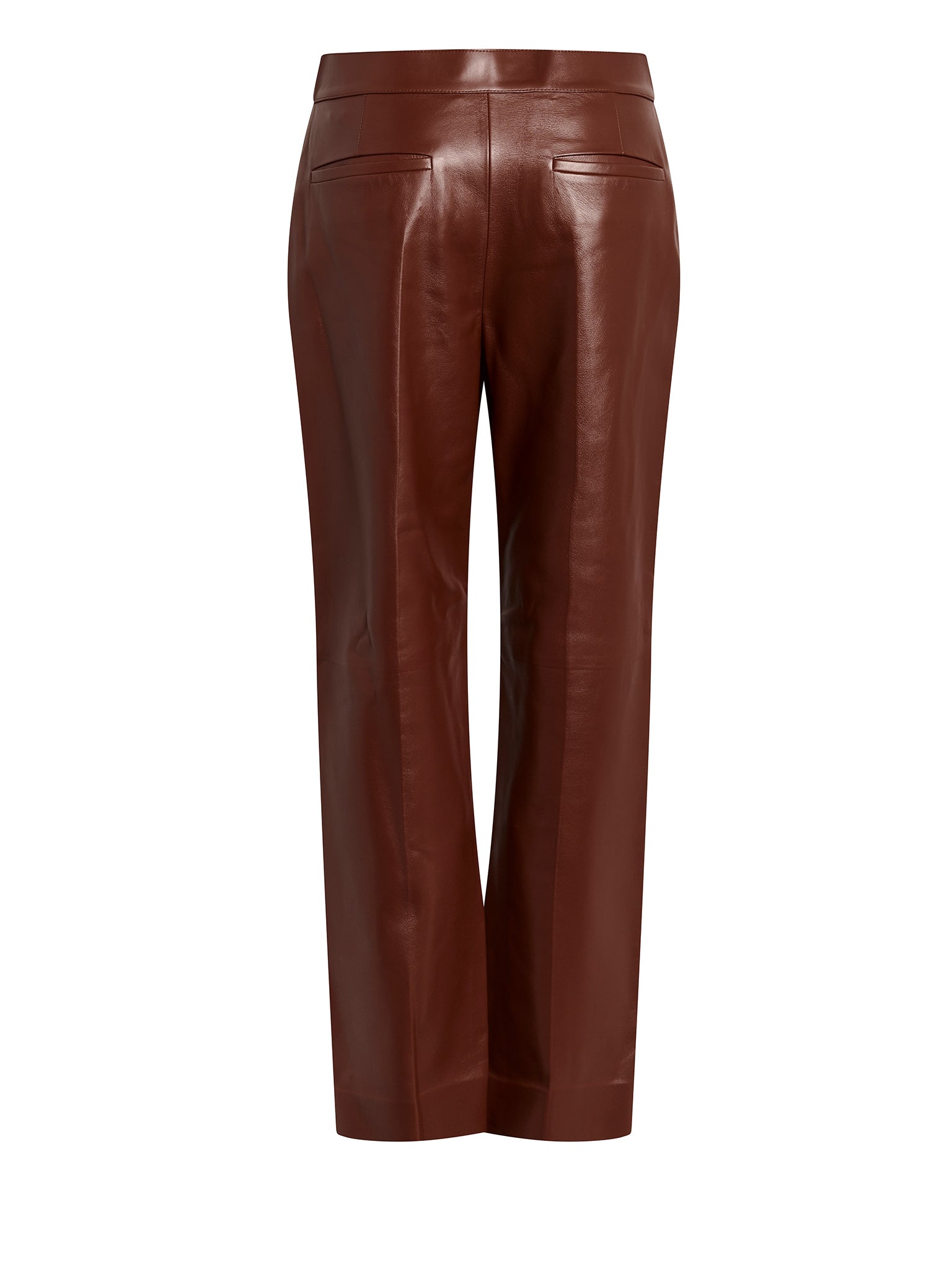 Pantalon droit en cuir - Intense Brown