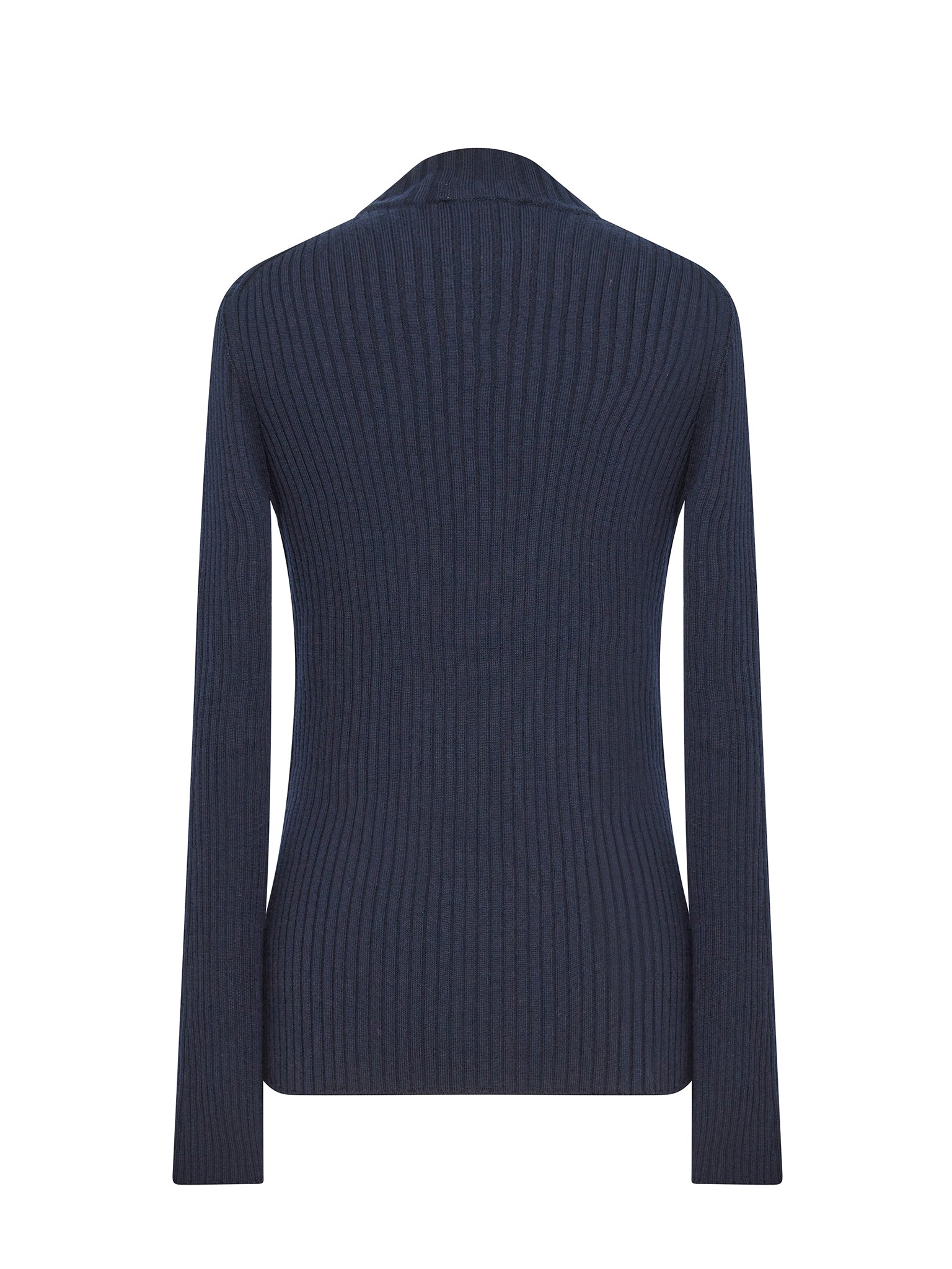 Pull en tricot côtelé de cachemire mérinos - Marine