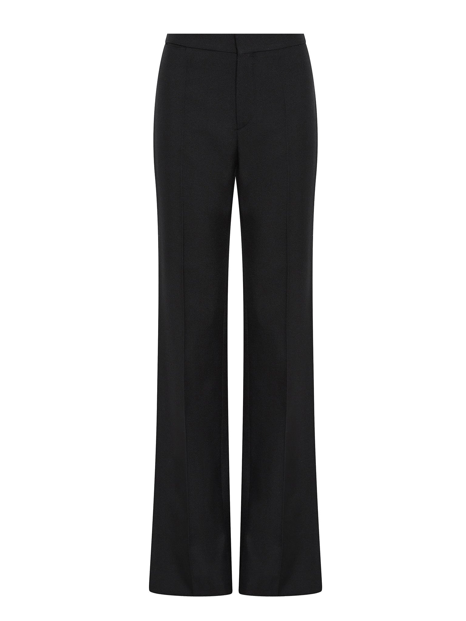 Pantalon évasé à pince en laine - Black