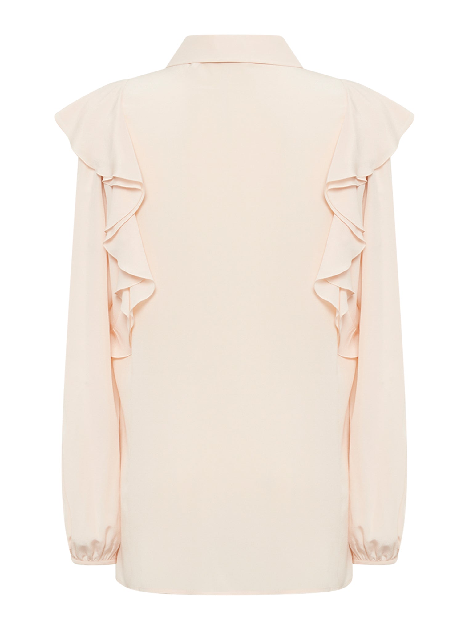 Chemise volantée en soie - Pansy Pink
