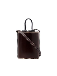 Sac Seau Louela en cuir - Ebony Brown