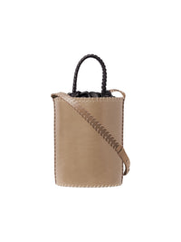 Sac Seau Louela en cuir - Greyish Taupe