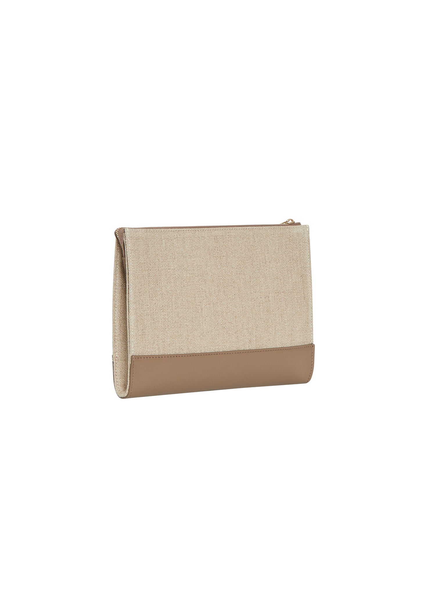 Pochette zippée Chloé Sense en lin - Armée Verte