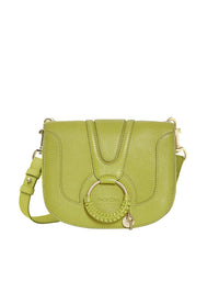 Sac Hana à bandoulière en cuir grainé - Olive Clair
