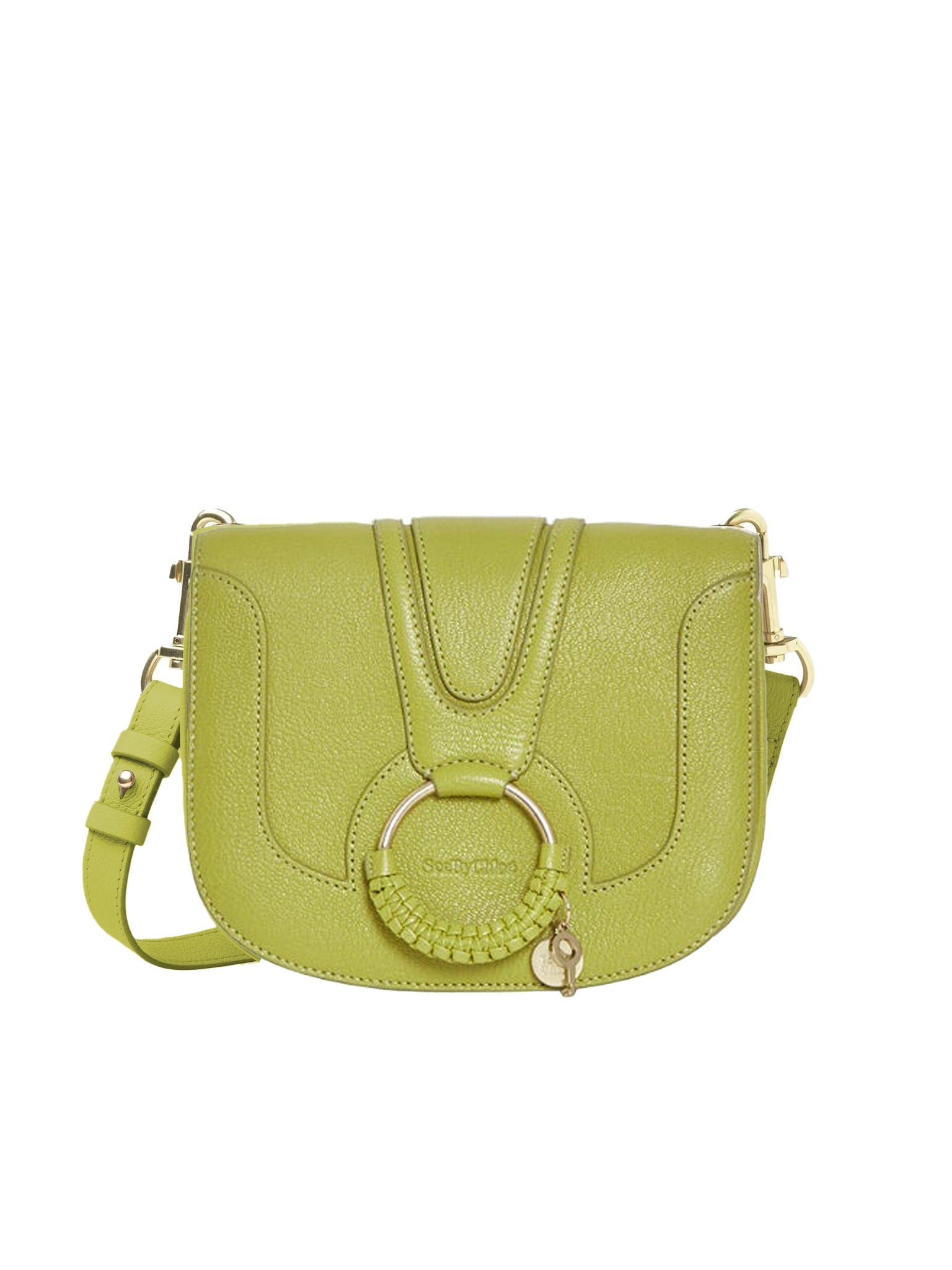 Sac Hana à bandoulière en cuir grainé - Olive Clair