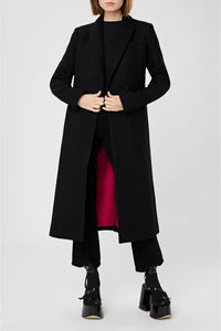 Manteau long en laine - Noir