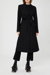 Manteau long en laine - Noir