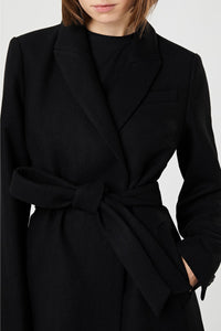 Manteau long en laine - Noir