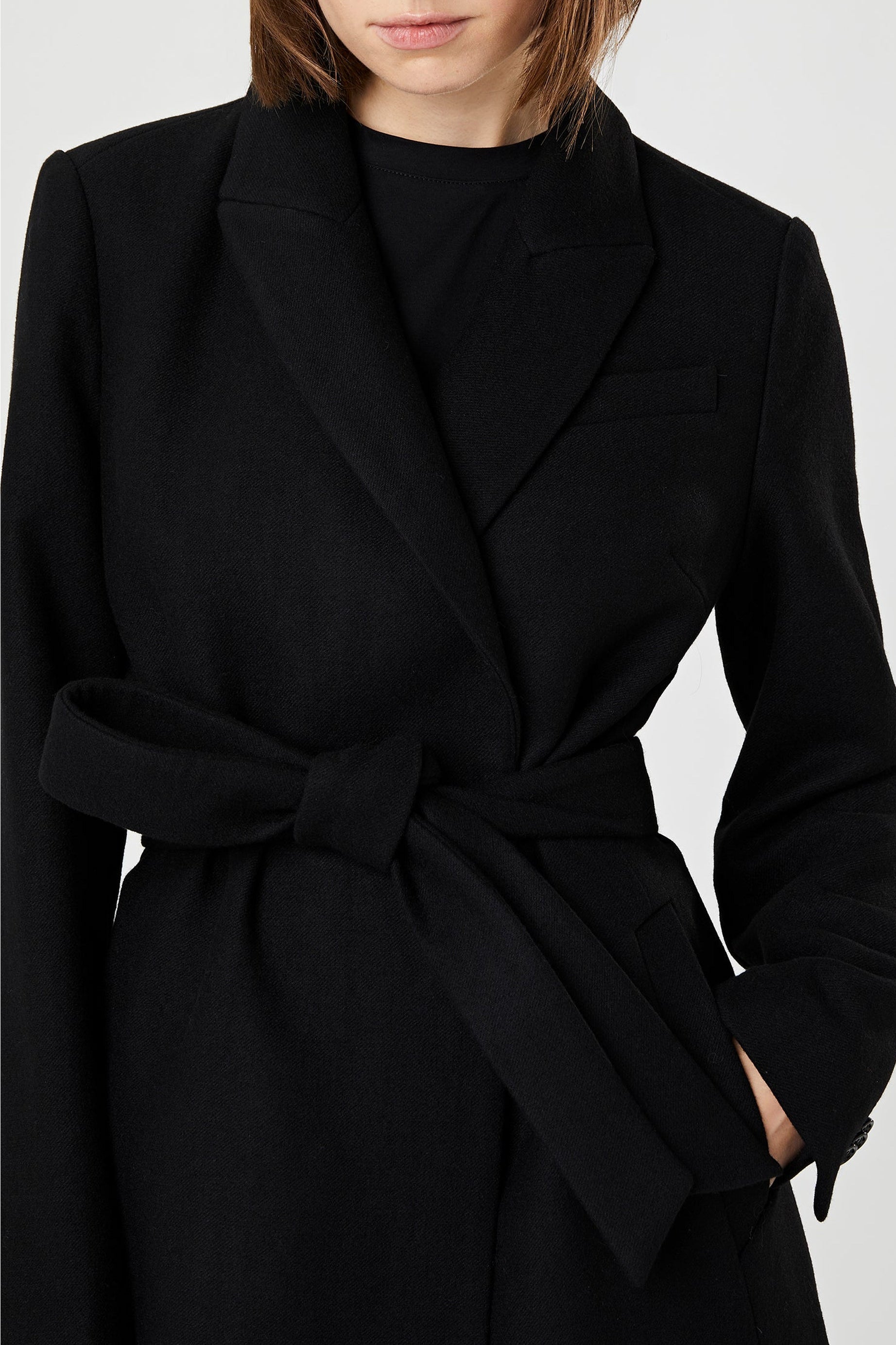 Manteau long en laine - Noir