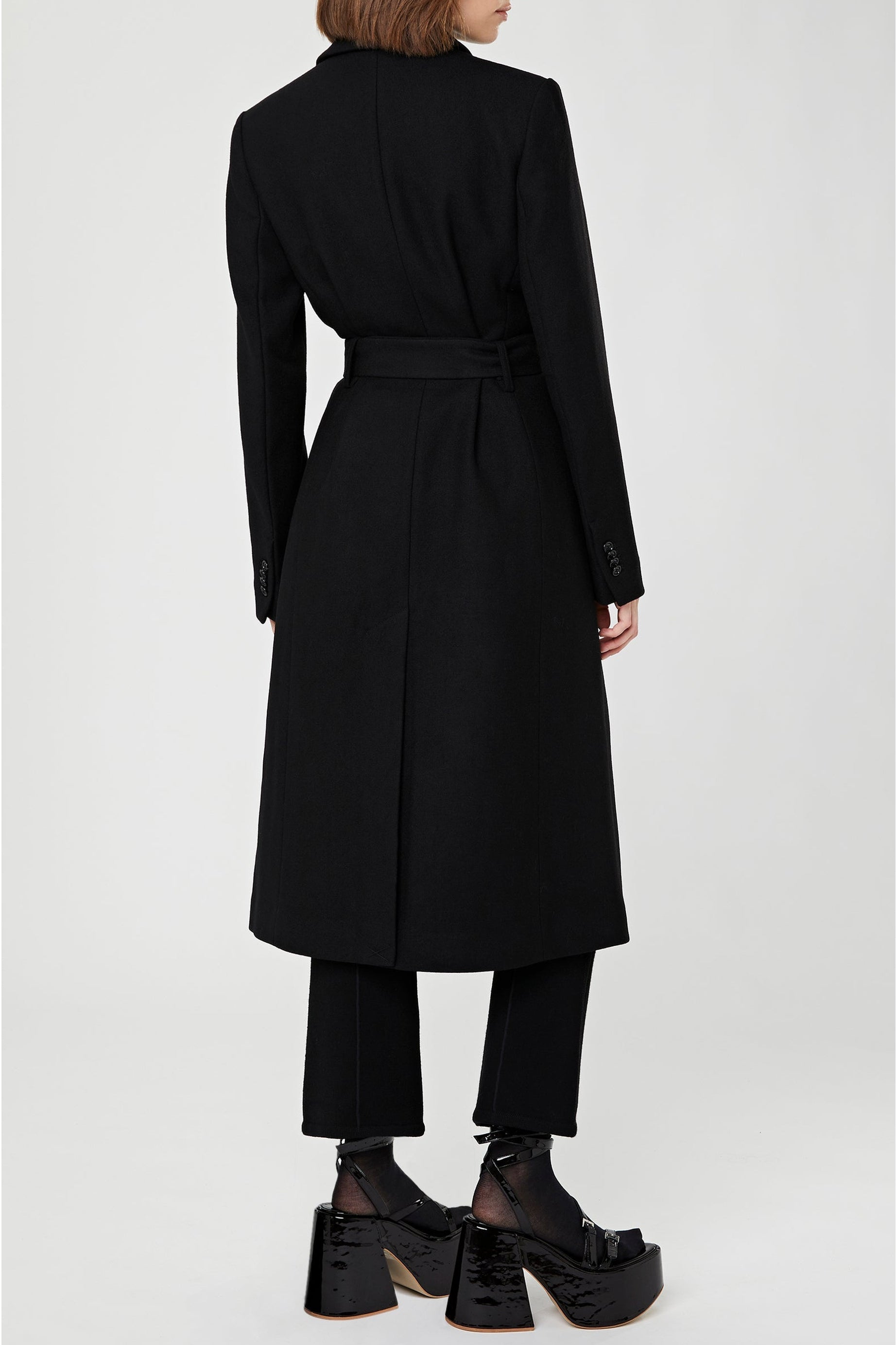 Manteau long en laine - Noir