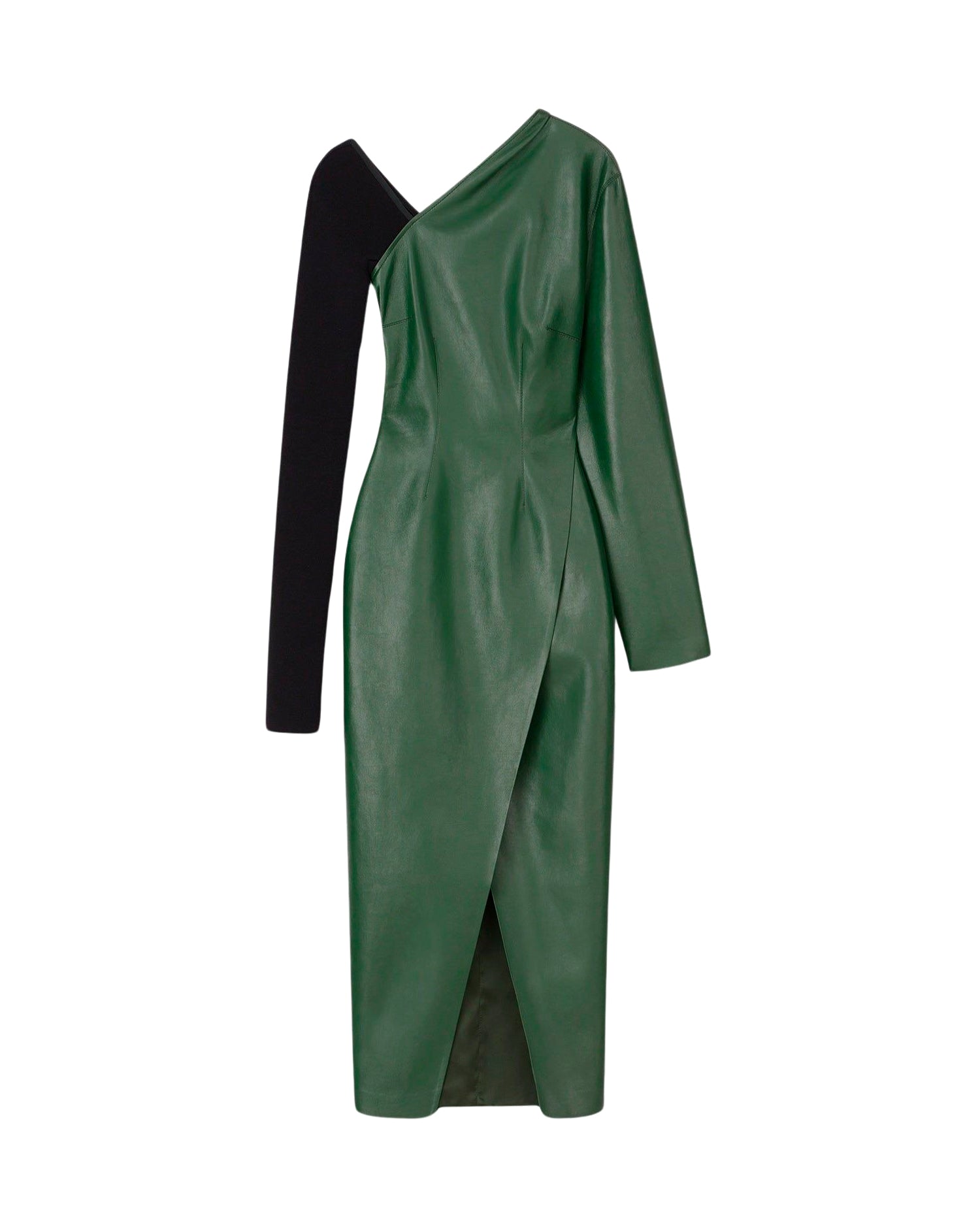 Robe Nami asymétrique - Pine Green & Black