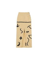 Jupe Marjo brodée - Vintage Creme