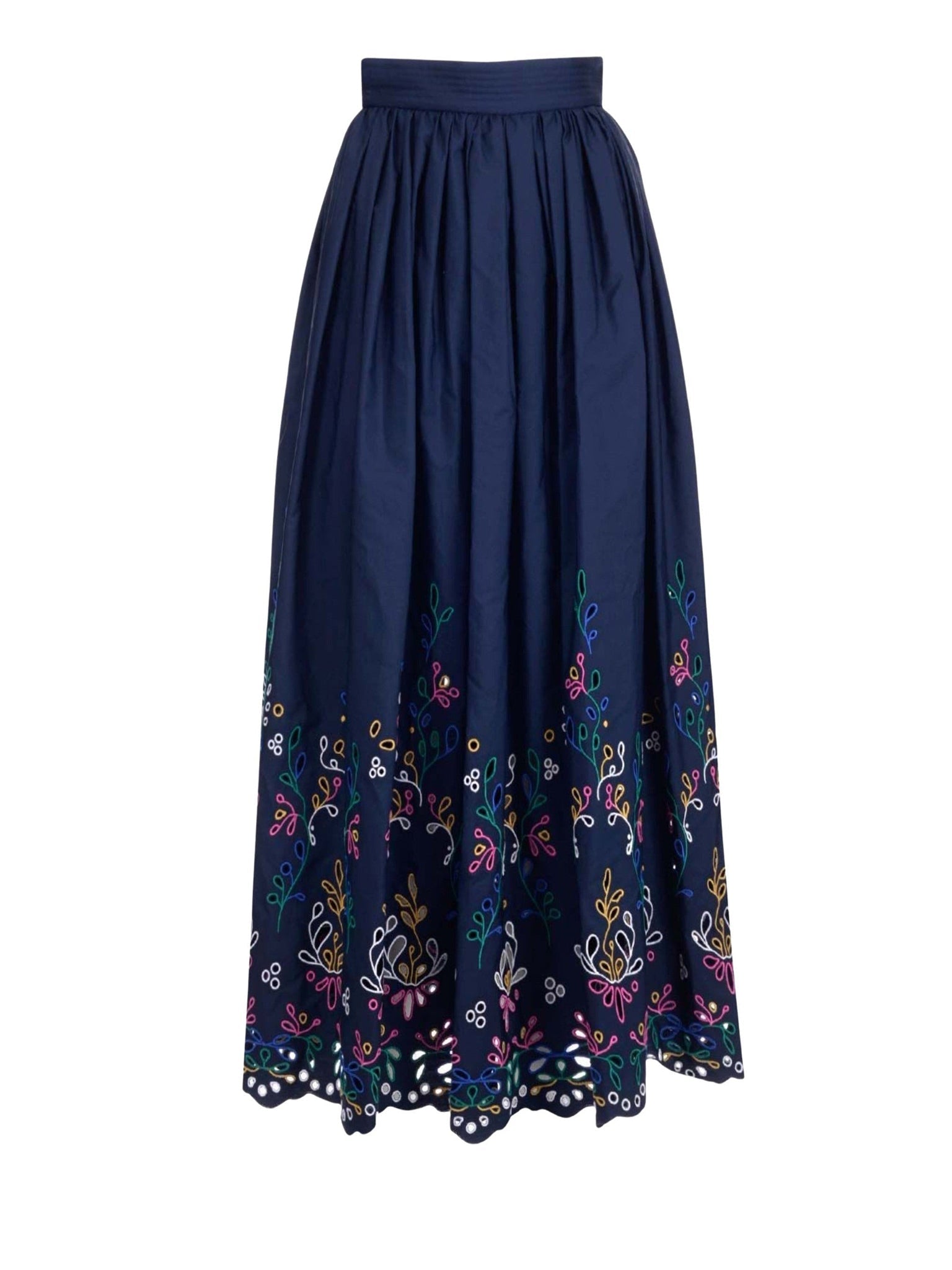 Jupe plissée Flower perforée - Multicolor Blue