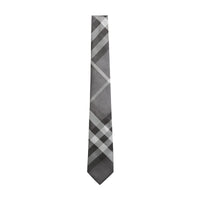 Cravate moderne en sergé de soie à motif check - Charcoal Check