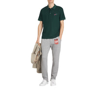 Polo tricolore en piqué de coton - Dark Forest Green