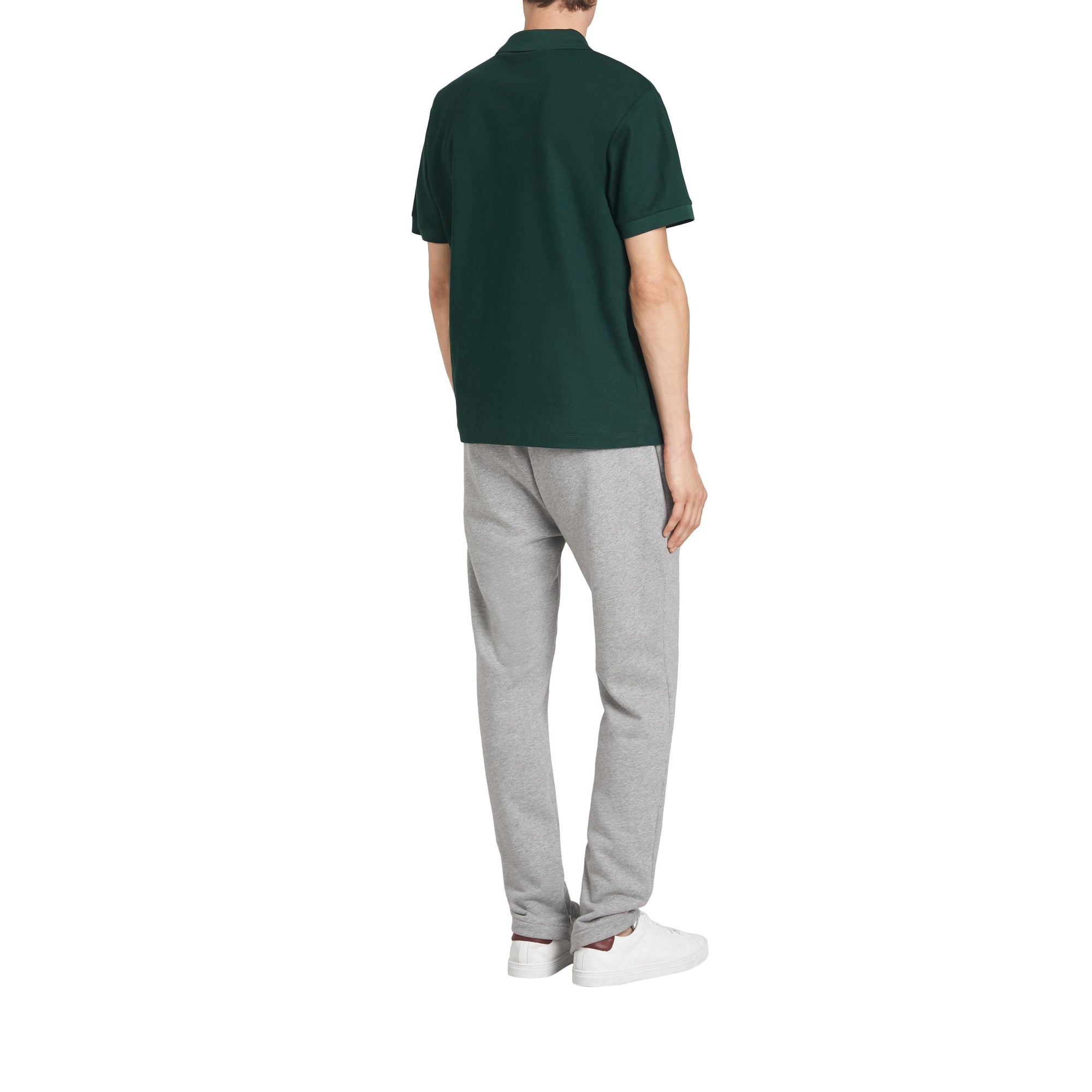Polo tricolore en piqué de coton - Dark Forest Green