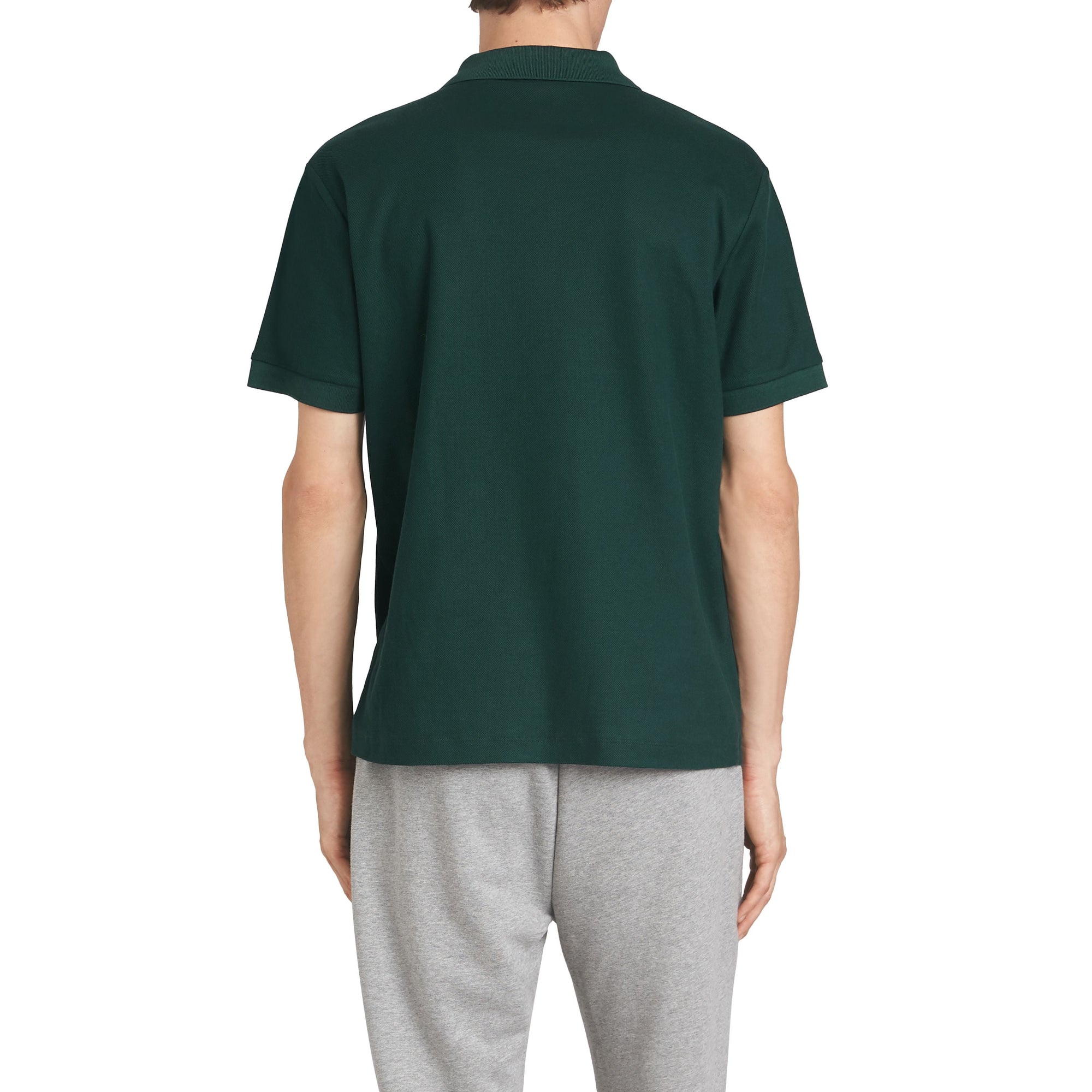Polo tricolore en piqué de coton - Dark Forest Green