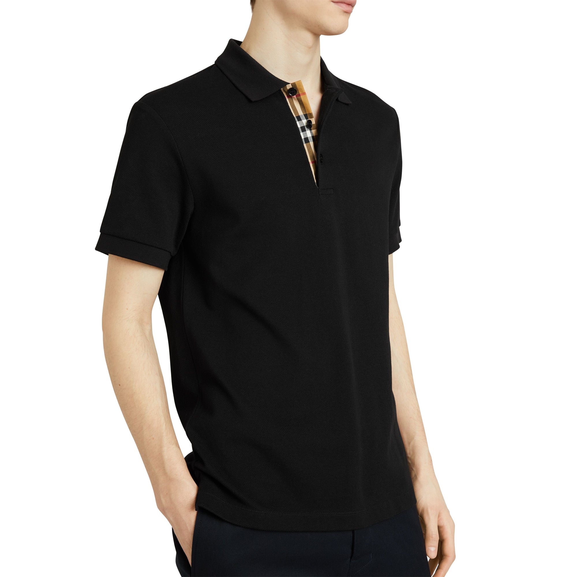 Polo à motif check - Black