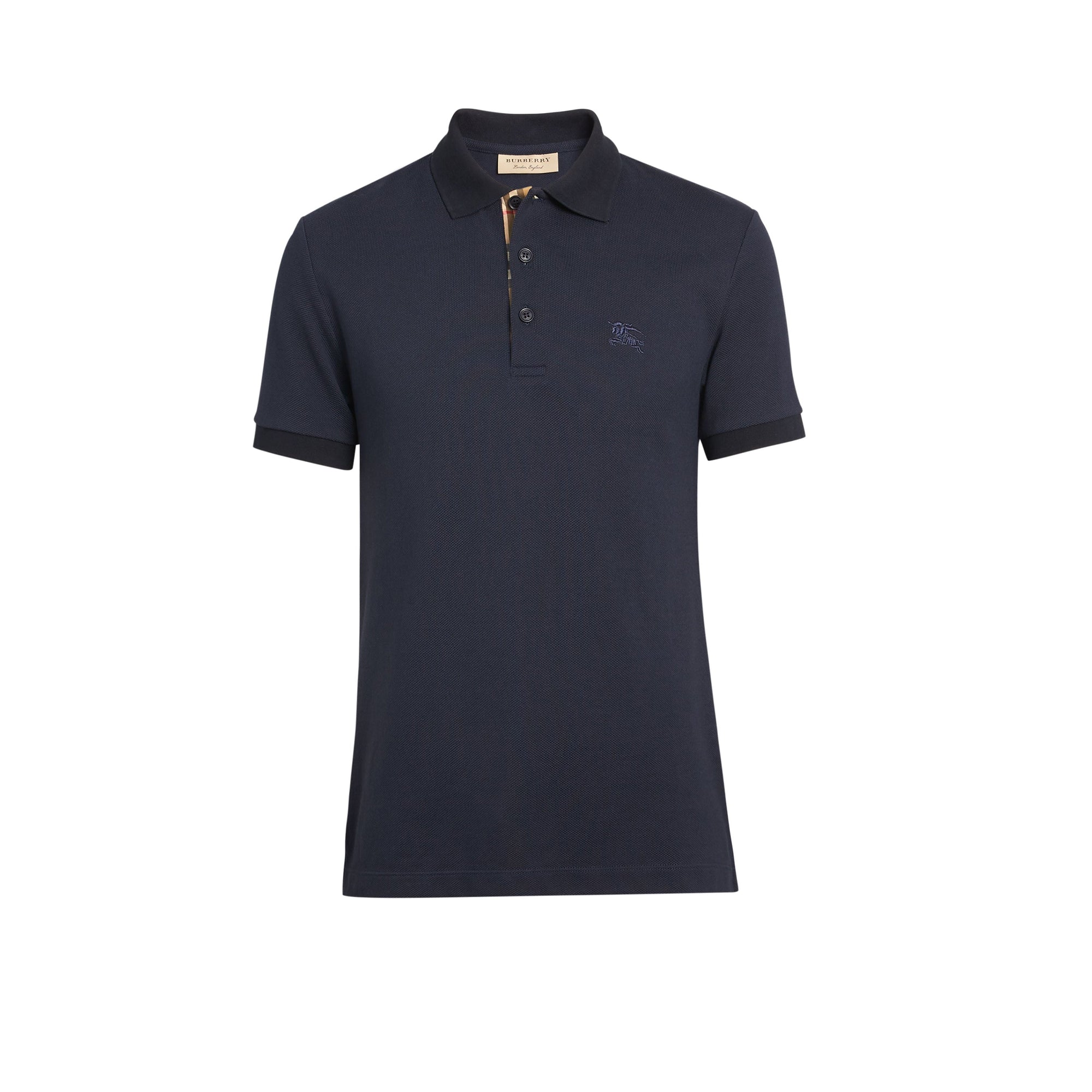 Polo à motif check - Navy