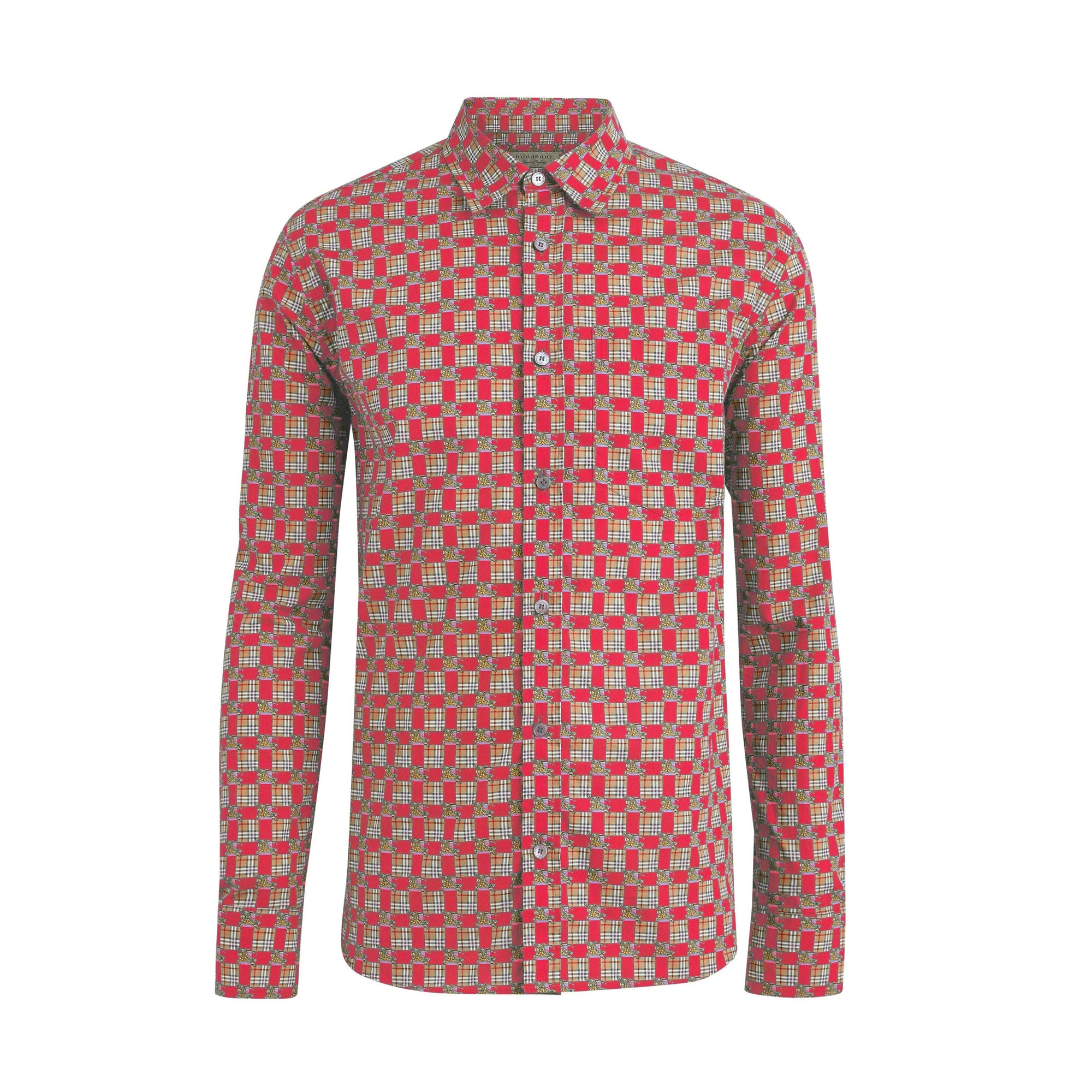 Chemise à imprimé mosaïque d'archive - Bright Red