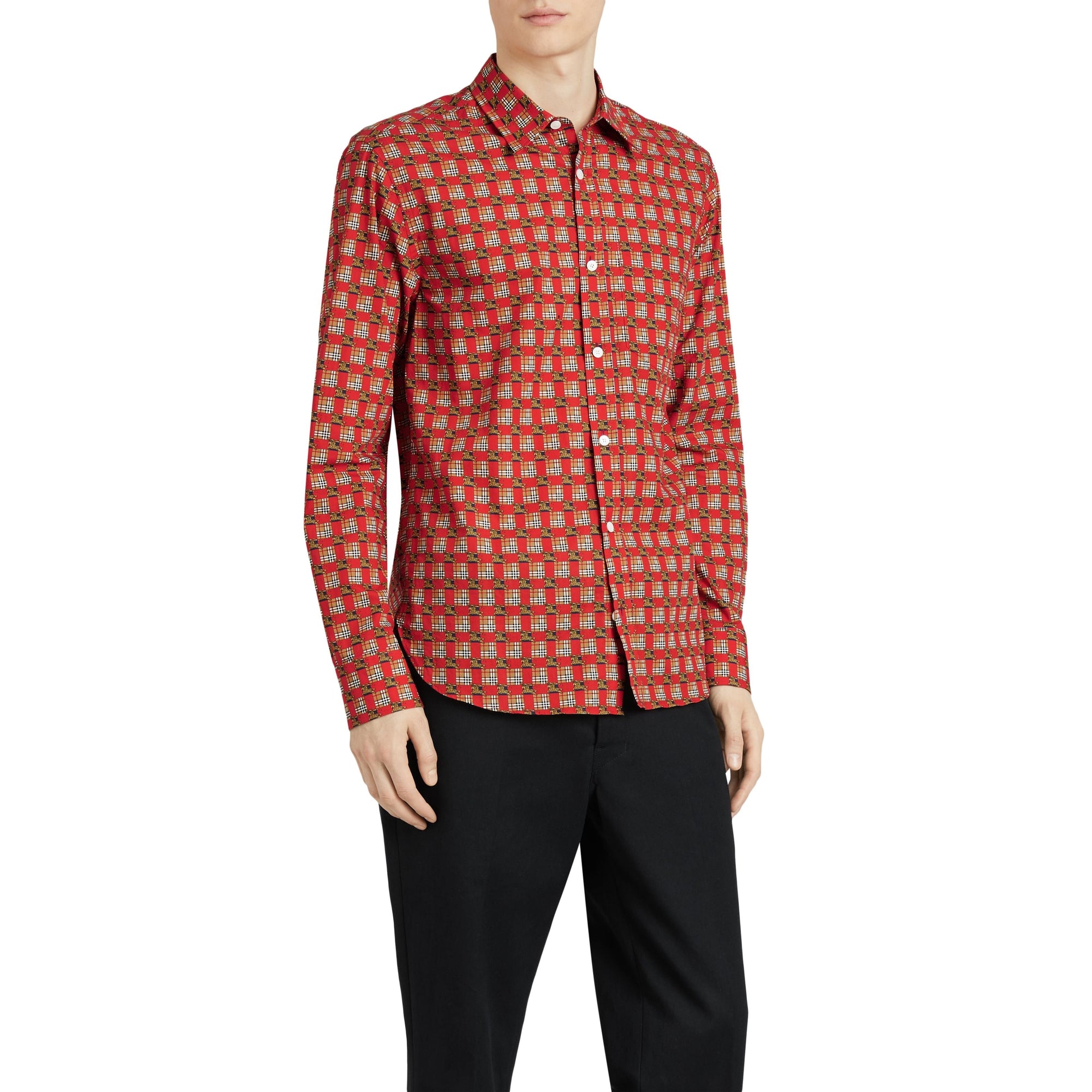 Chemise à imprimé mosaïque d'archive - Bright Red