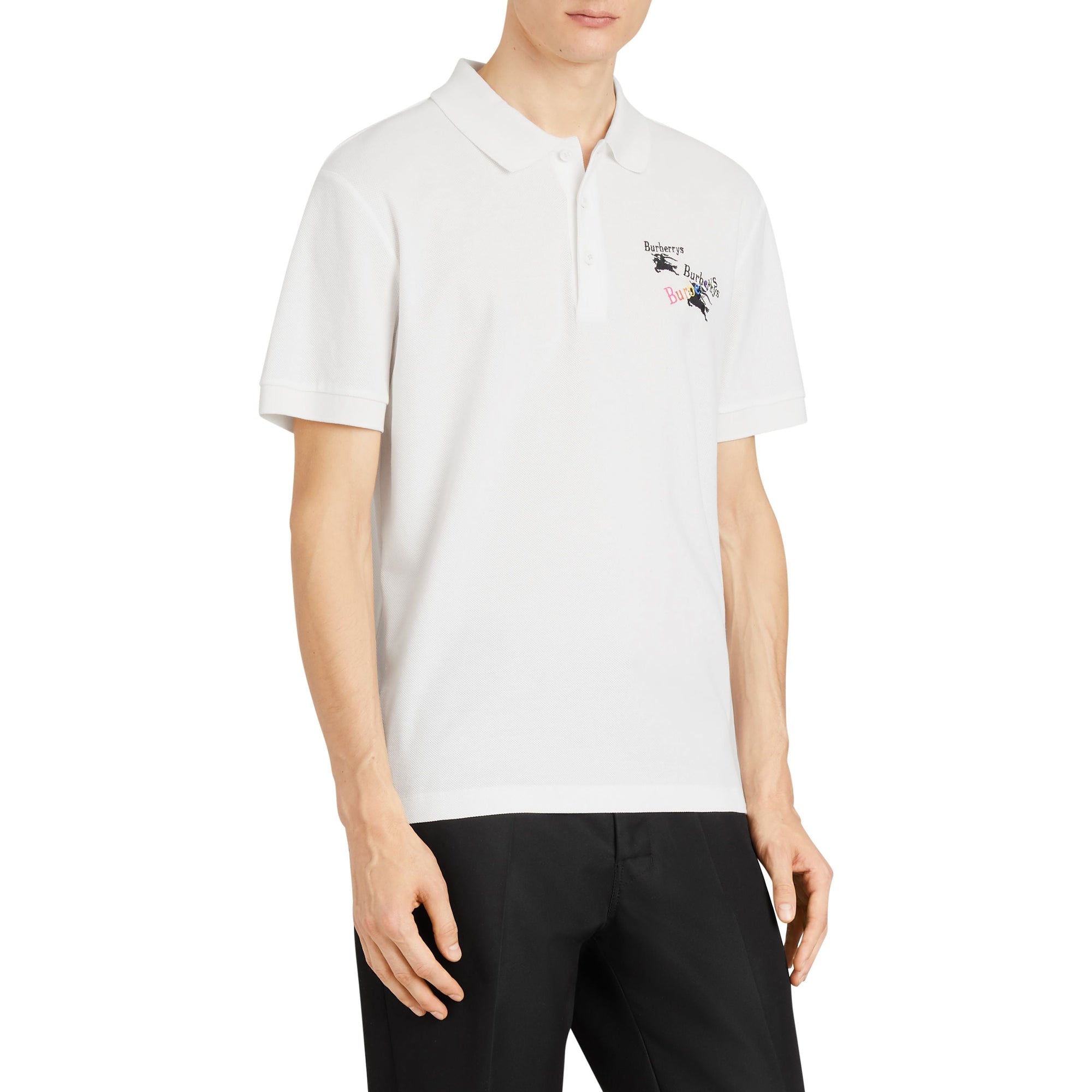 Polo à triple logo d'archive - White