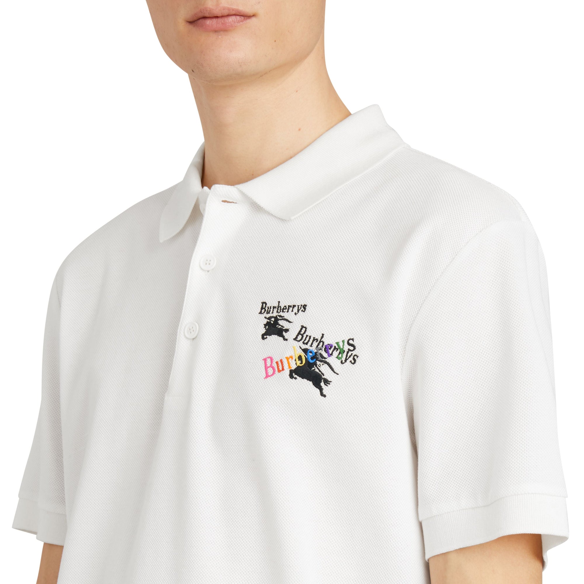 Polo à triple logo d'archive - White