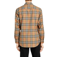Chemise à col boutonné en coton à motif Vintage check - Antique Yellow Check
