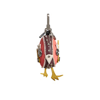 Bijou porte-clés en cuir Derek l'Oiseau - Deep Claret Multicolor