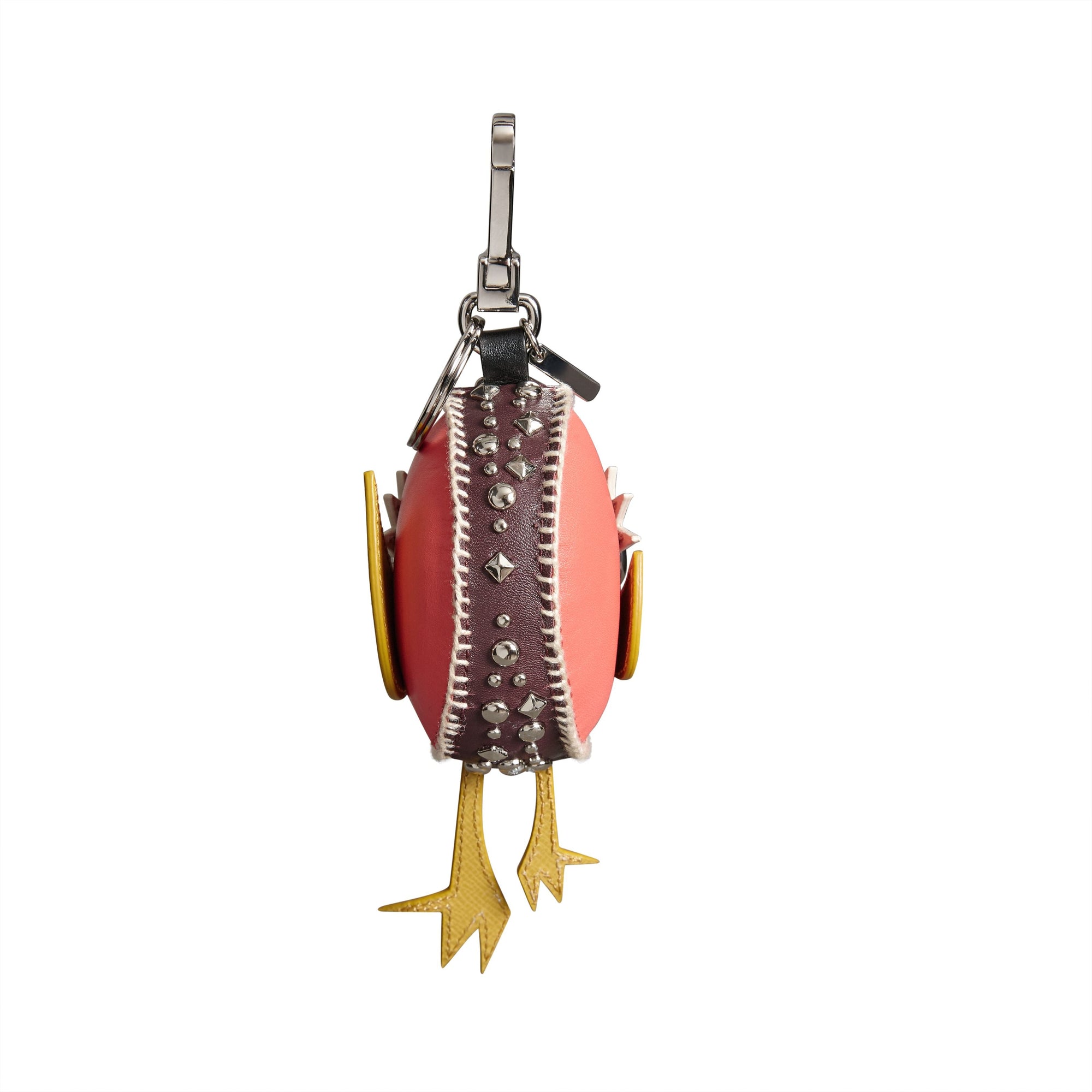 Bijou porte-clés en cuir Derek l'Oiseau - Deep Claret Multicolor