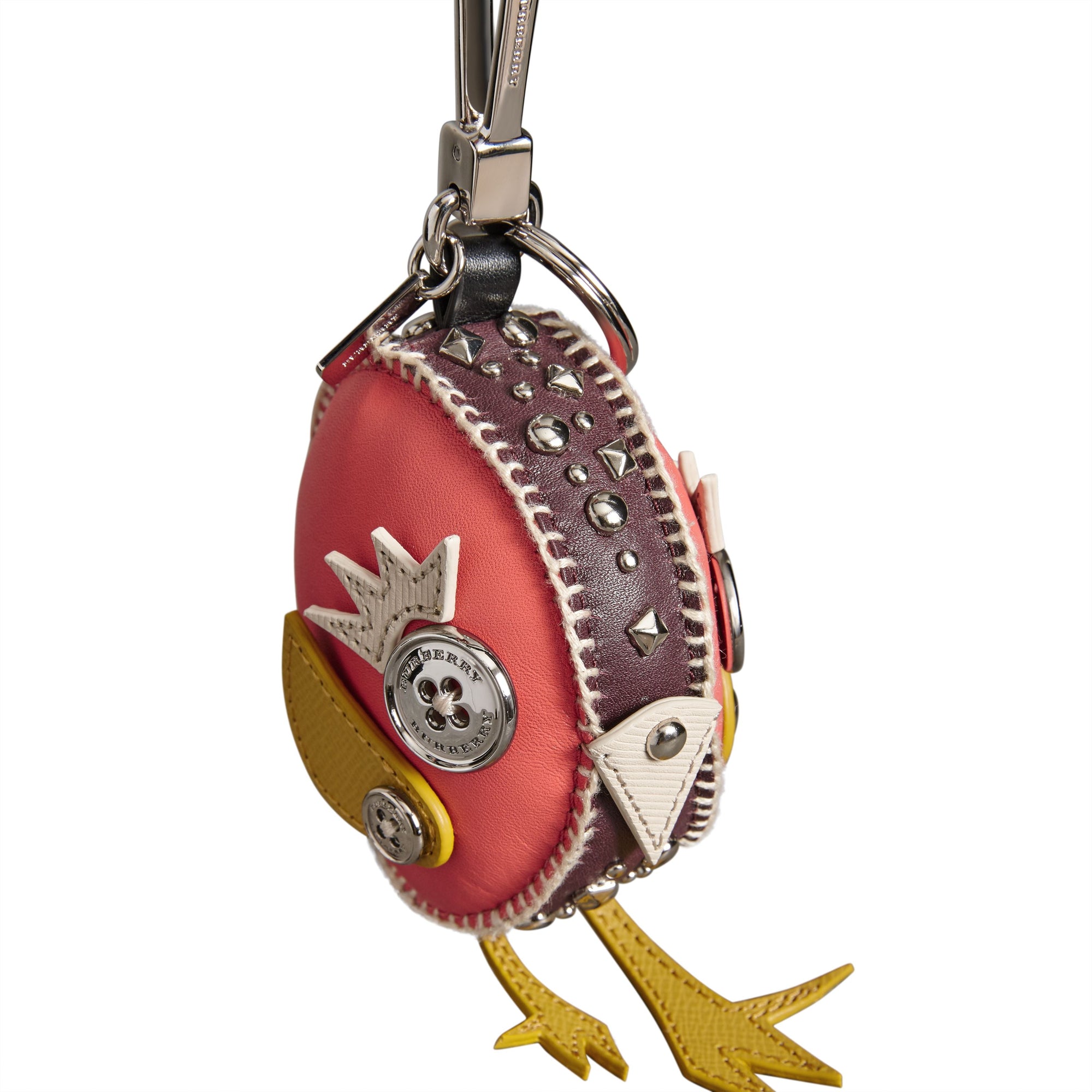 Bijou porte-clés en cuir Derek l'Oiseau - Deep Claret Multicolor