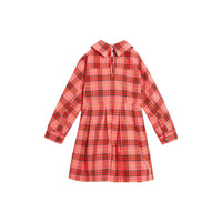 Robe à cordon de serrage et motif Check - Coral Red