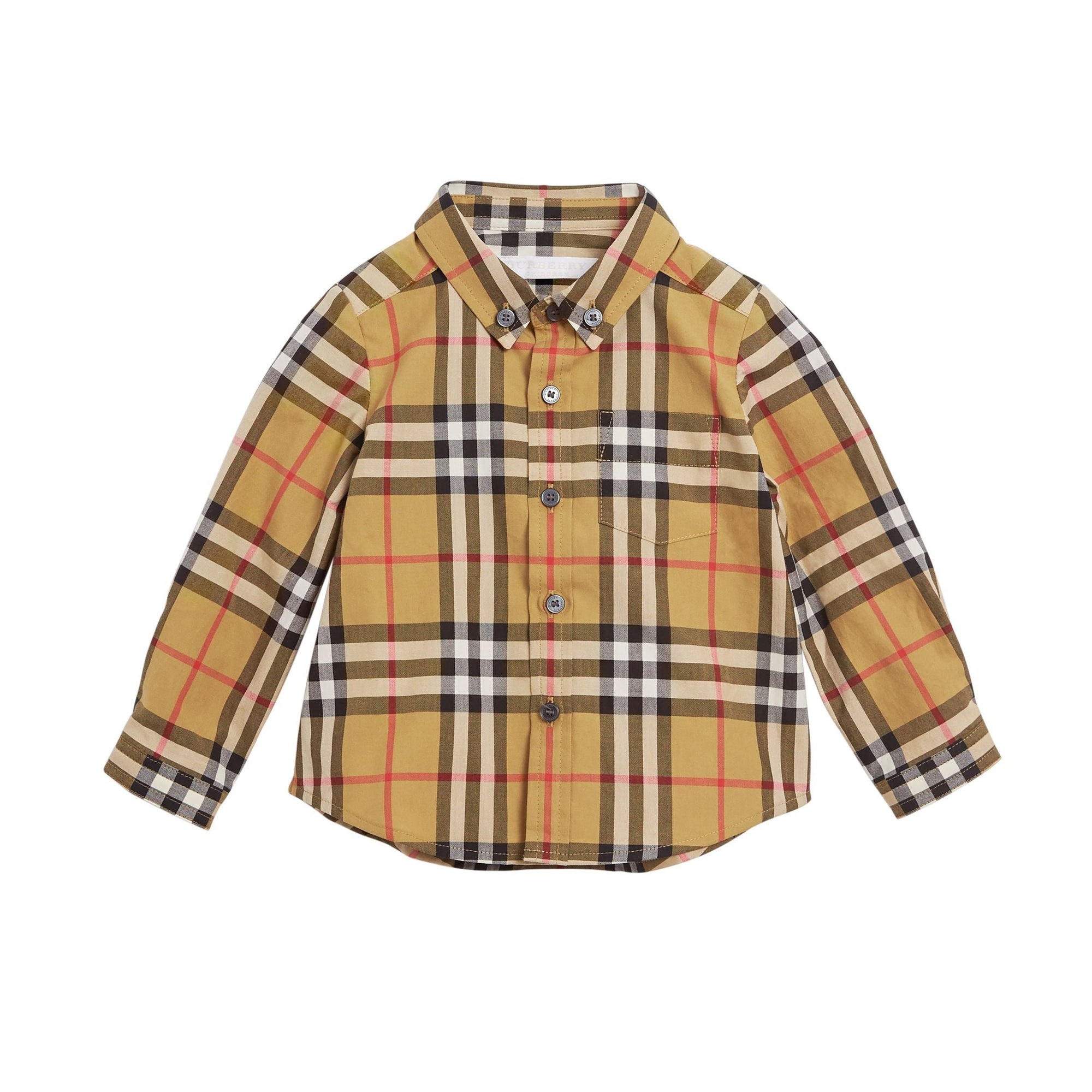Chemise à col boutonné et motif Vintage Check - Antique Yellow