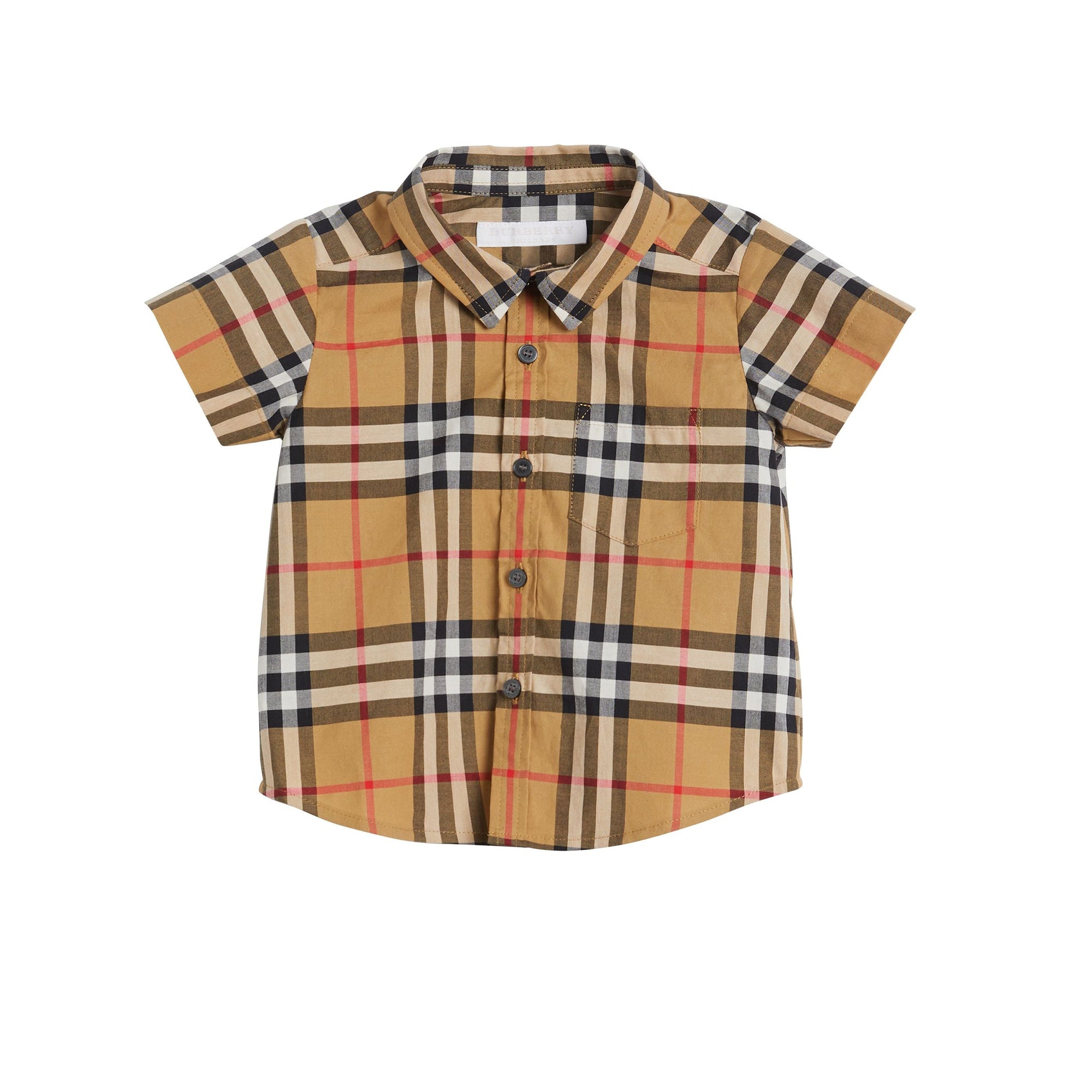 Chemise à manches courtes en coton à motif Vintage Check - Antique Yellow