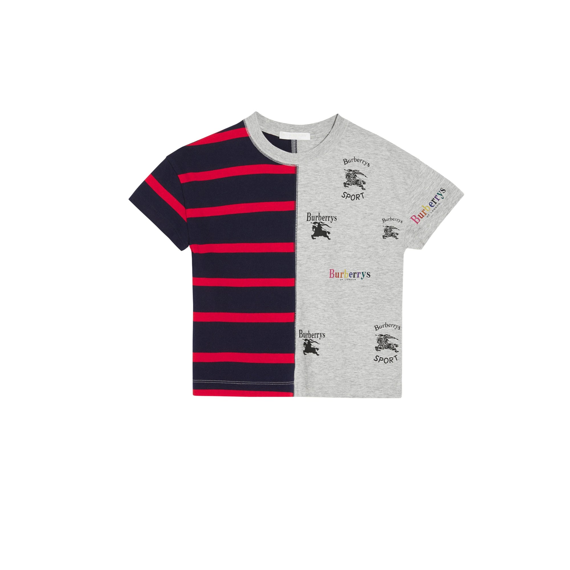 T-shirt en coton rayé à logo d'archive - Parade Red