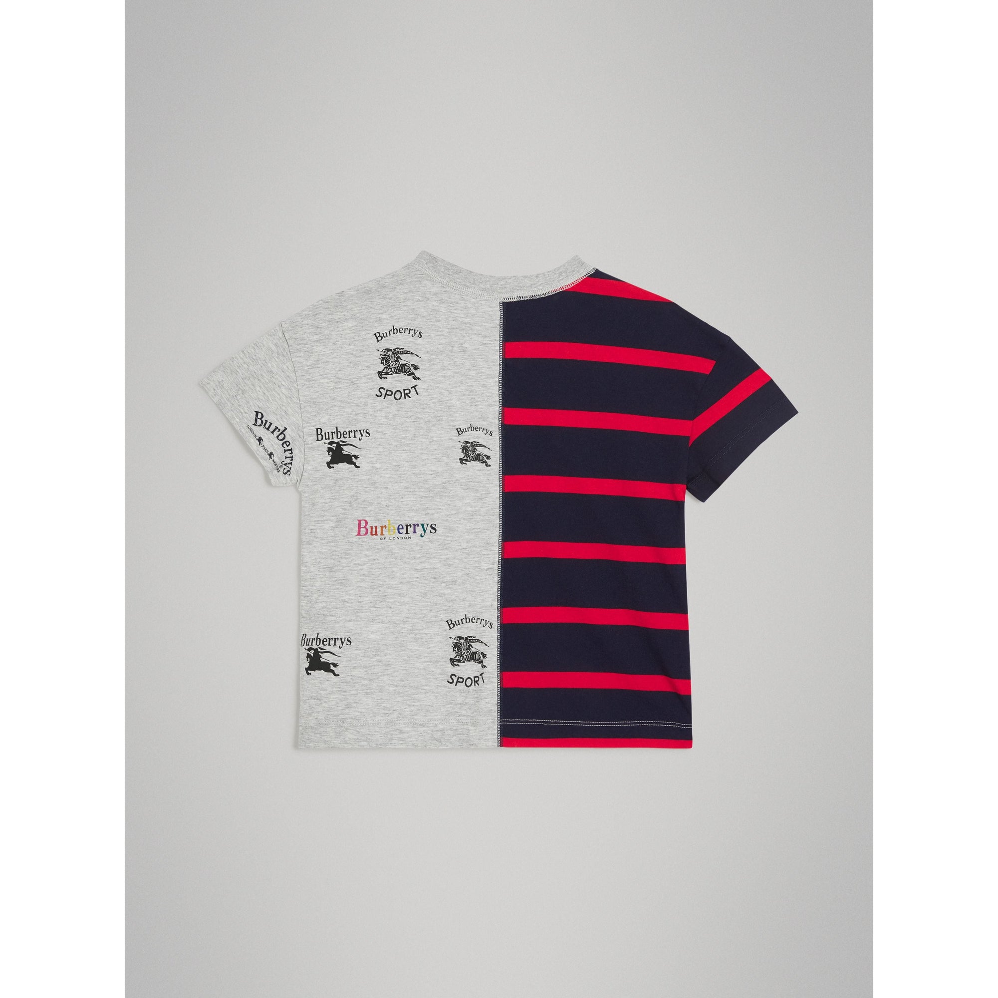 T-shirt en coton rayé à logo d'archive - Parade Red