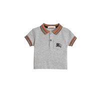 Polo bébé en coton à rayures iconiques - Grey Melange