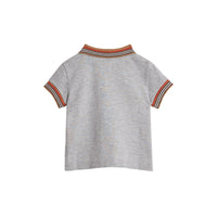 Polo bébé en coton à rayures iconiques - Grey Melange