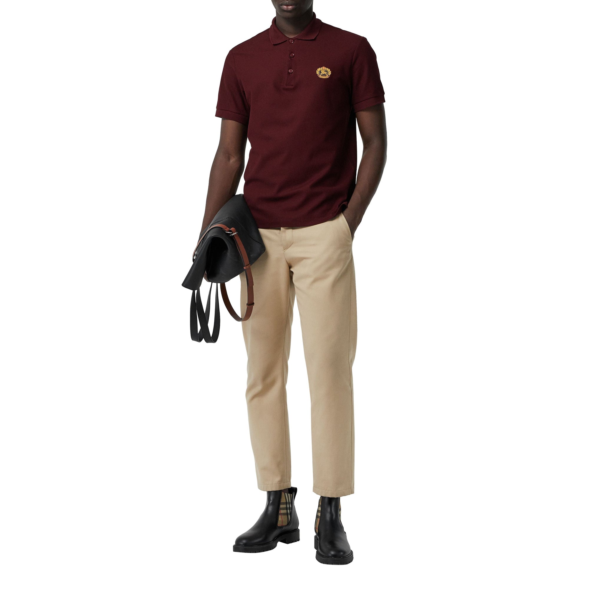Polo à logo d'archive - Burgundy