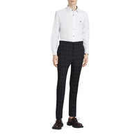 Chemise extensible à bouton contrastant - White