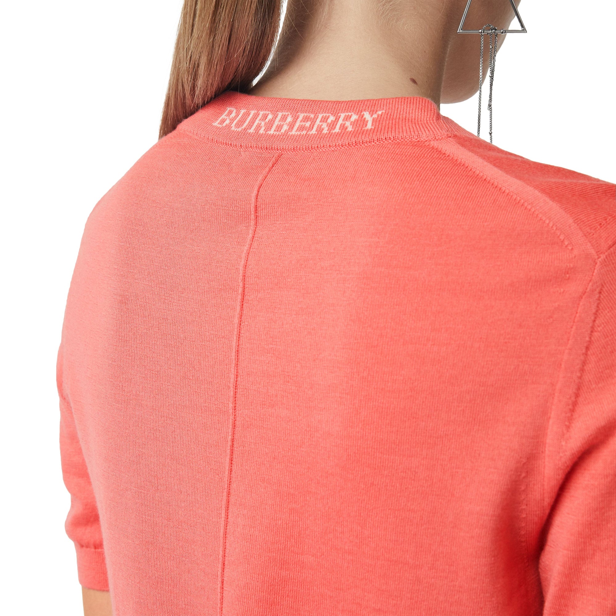 Pull ras du cou en laine mérinos - Coral