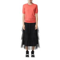 Pull ras du cou en laine mérinos - Coral